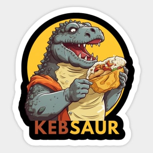 Kebsaur Dinosaur who loves Kebab Sticker